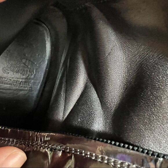 37 (7) BURBERRY Patent Leather Mid-Calf Boots GUC Vintage Y2K - Picture 12 of 16